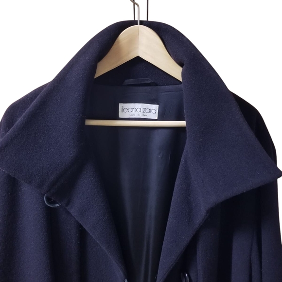 Women's Wool Black Coat - Picture 4 of 5